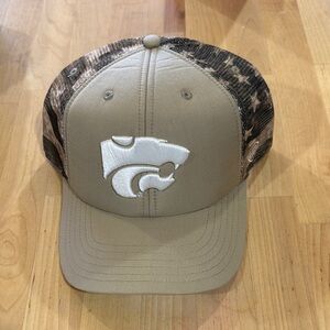 Kansas State Tan, American Flag SnapBack  with Wildcat Logo